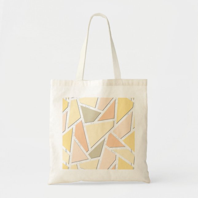 Tote Bag Motif en mosaïque jaune citron (Devant)