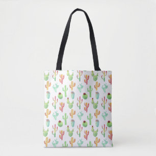 Tote Bag Motif en pastel d'aquarelle de cactus