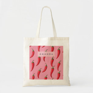 Tote Bag Motif épicé de poivre rouge sur Arrière - plan ros
