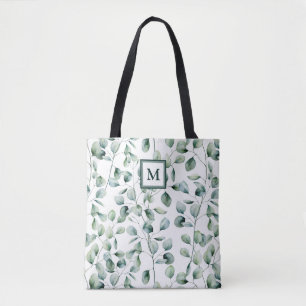 Tote Bag Motif Eucalyptus aquarelle