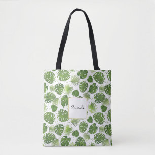 Tote Bag Motif Feuille élégant Green Tropical