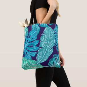 Tote Bag Motif Feuille Tropical Green