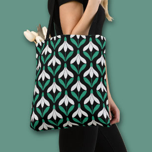 Tote Bag Motif flocon de neige rétro scandinave moderne du 
