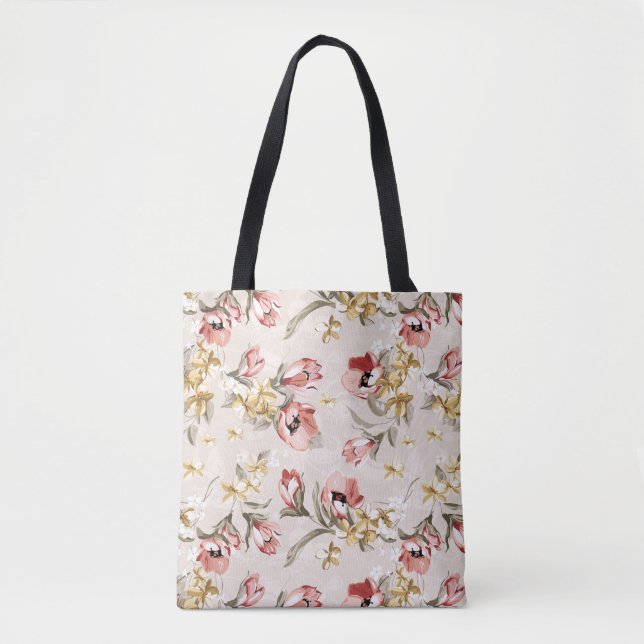 Tote Bag Motif floral 3 d'élégance abstraite (Devant)
