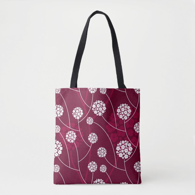 Tote Bag Motif floral abstrait (Devant)