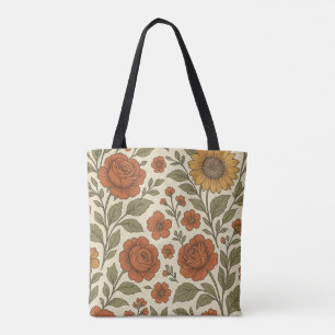 Tote Bag Motif Floral Automnal Vintage – Botanique Rustique