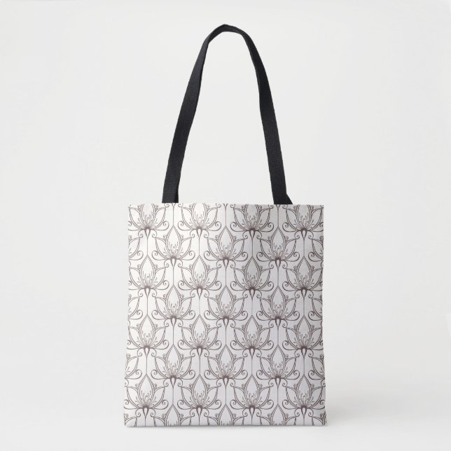 Tote Bag Motif floral crème (Devant)