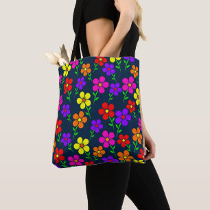 Tote Bag Motif floral de fleurs colorées