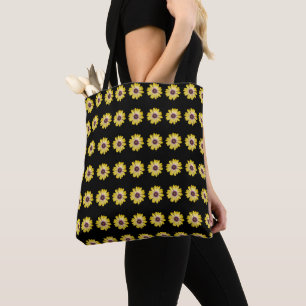 Tote Bag Motif floral de Marguerite Africaine Jaune sur fon