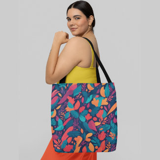 Tote Bag Motif floral dynamique
