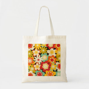 Tote Bag Motif floral mignon rétro coloré vif
