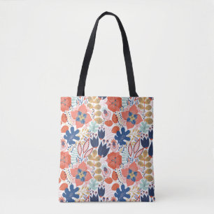Tote Bag Motif floral transparent sur blanc. backgro Abstra