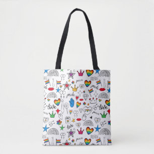 Tote Bag Motif Gay pride Doodle