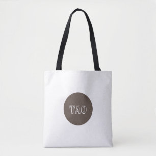 Tote Bag Motif géométrique abstrait marron et blanc moderne