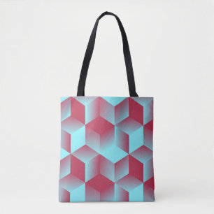 Tote Bag motif géométrique abstrait transparent avec grille