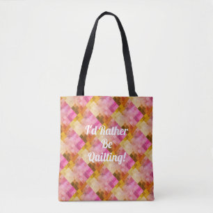 Tote Bag Motif géométrique aquarelle rose personnalisé