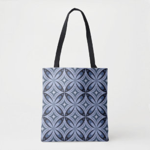 Tote Bag Motif géométrique bleu de style rétro