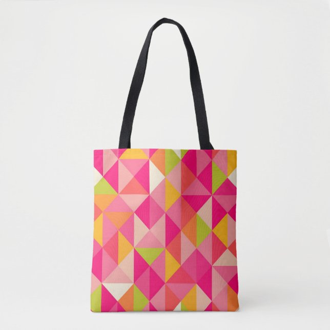 Tote Bag Motif géométrique de triangles (Devant)