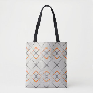 Tote Bag Motif géométrique en zag pointillé rétro