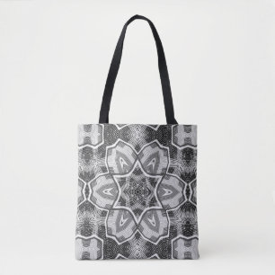 Tote Bag Motif géométrique noir blanc