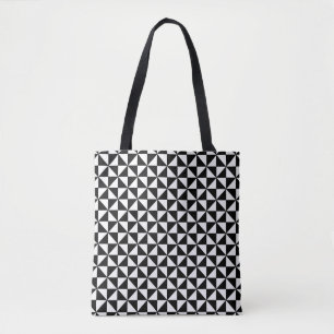Tote Bag Motif géométrique noir et blanc