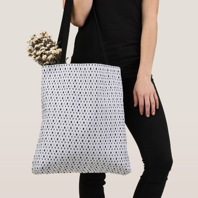 Tote Bag Motif géométrique noir et blanc chic simple (De près)