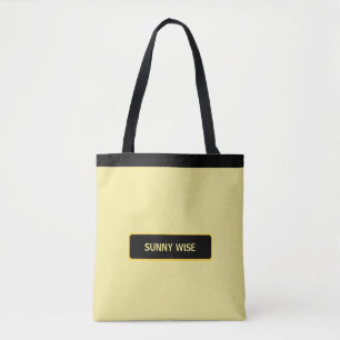Tote Bag Motif géométrique ovale jaune et noir moderne