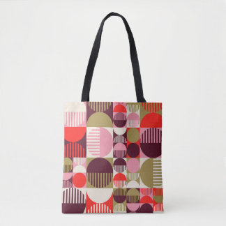 Tote Bag Motif géométrique vintage moderne abstrait transpa