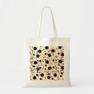 Tote Bag Motif Glamour à pois rose et noir