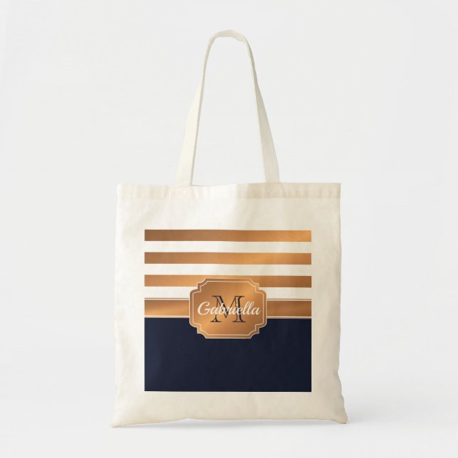 Tote Bag Motif Golden Stripes (Devant)