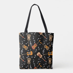 Tote Bag Motif Guitare Music Notes