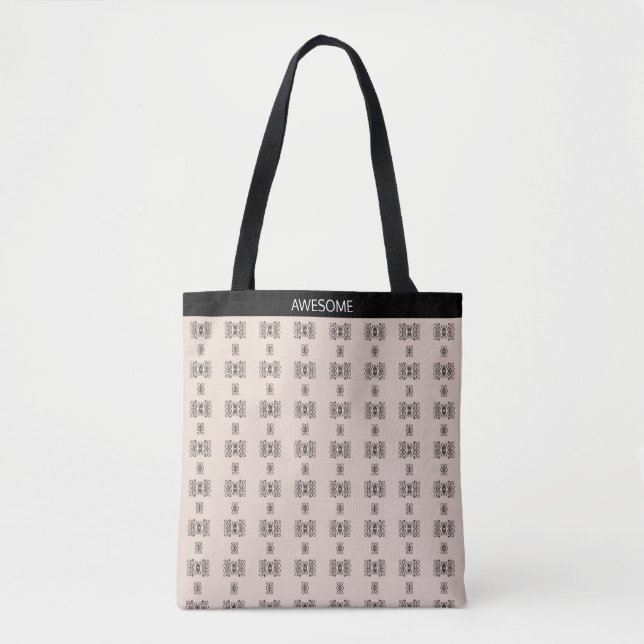 Tote Bag Motif hélioïdal abstrait moderne sur beige (Devant)