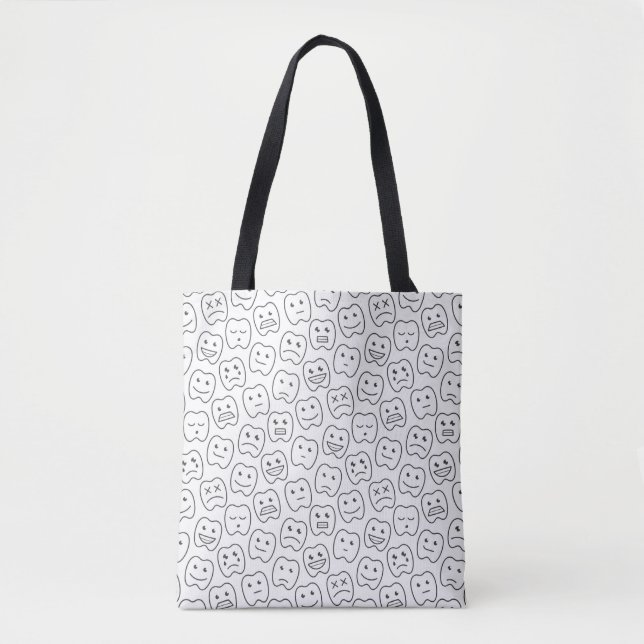 Tote Bag Motif heureux de dents (Devant)