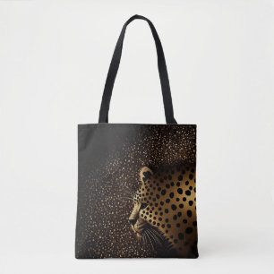 Tote Bag Motif Jaguar Doré