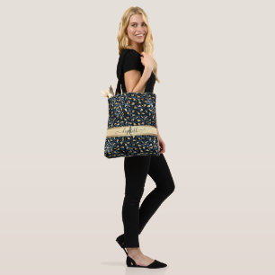 Tote Bag Motif léopard Bronze Noir Monogramme