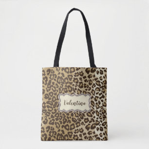 Tote Bag Motif Leopard classique avec nom personnalisé