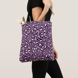 Tote Bag Motif léopard, Spots léopards, Leopard pourpre
