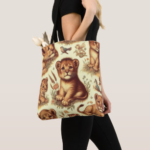 Tote Bag Motif Lion vintage mignon bébé