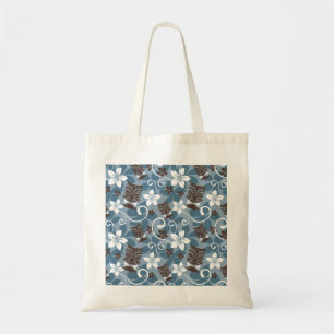 TOTE BAG MOTIF LUAU TIKI (BLEU)