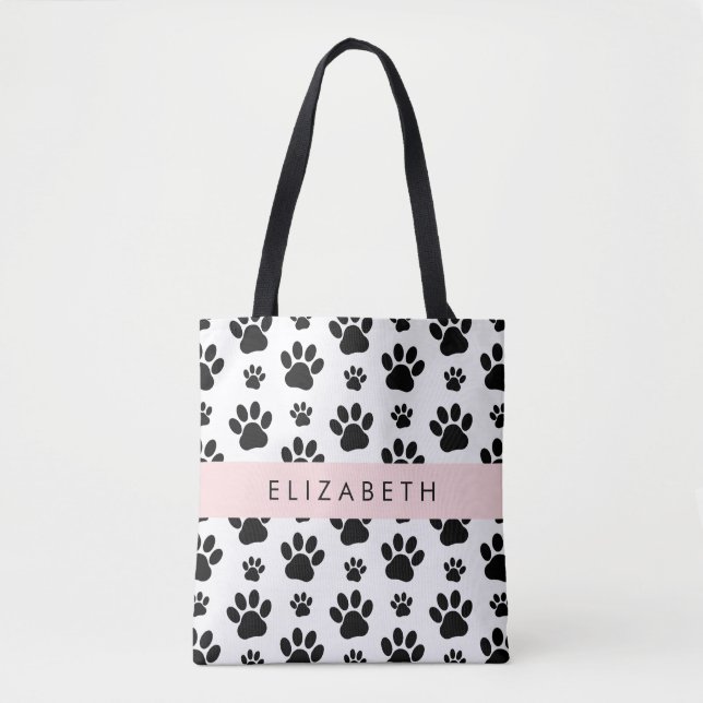 Tote Bag Motif mâle, Patrouilles de chien, Noir et Blanc, V (Devant)