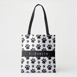 Tote Bag Motif mâle, Patrouilles de chien, Noir et Blanc, V