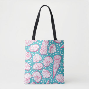 Tote Bag Motif marin sans joint avec différents coquillages