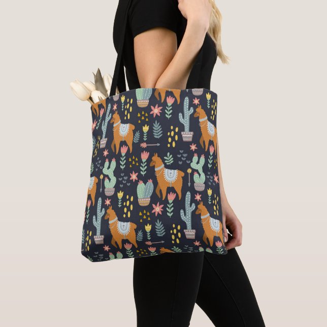 Tote Bag Motif mignon d'alpaga (De près)