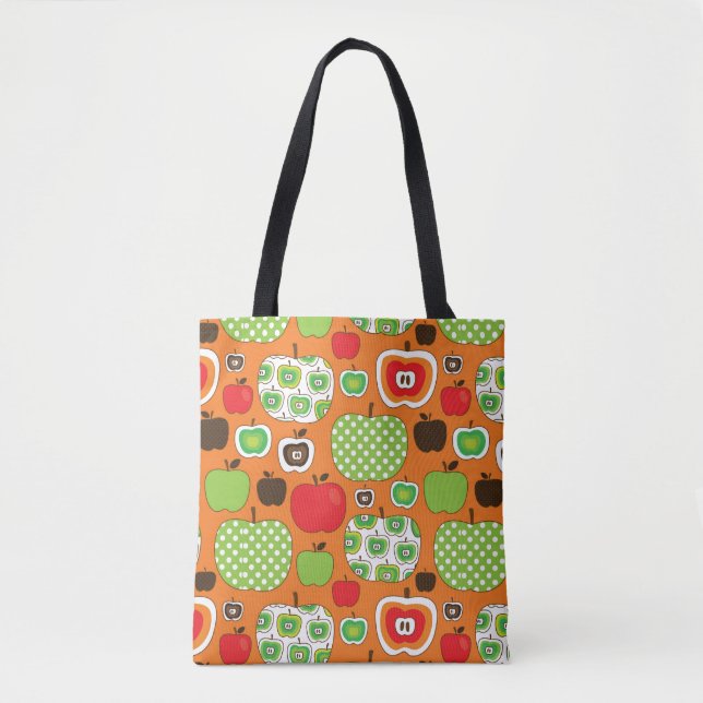 Tote Bag Motif mignon d'illustration de pomme (Devant)