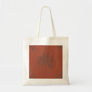Tote Bag Motif minimal de palmier tropical en terre cuite