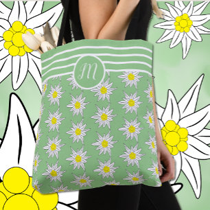 Tote Bag Motif Mixte Edelweiss N Stripes Light Green Fourre