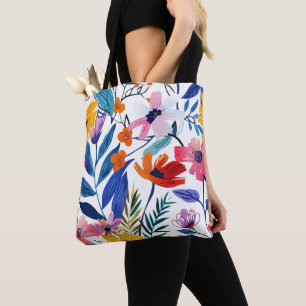 Tote Bag Motif Moderne de Fleurs Sauvages Botaniques Tropic
