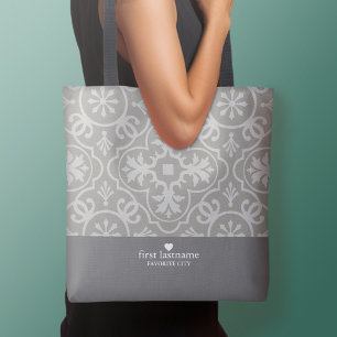 Tote Bag Motif moderne en carreaux de maison agricole avec 