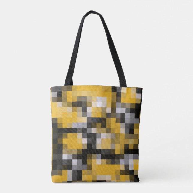 Tote Bag Motif moderne en mosaïque jaune moderne (Dos)