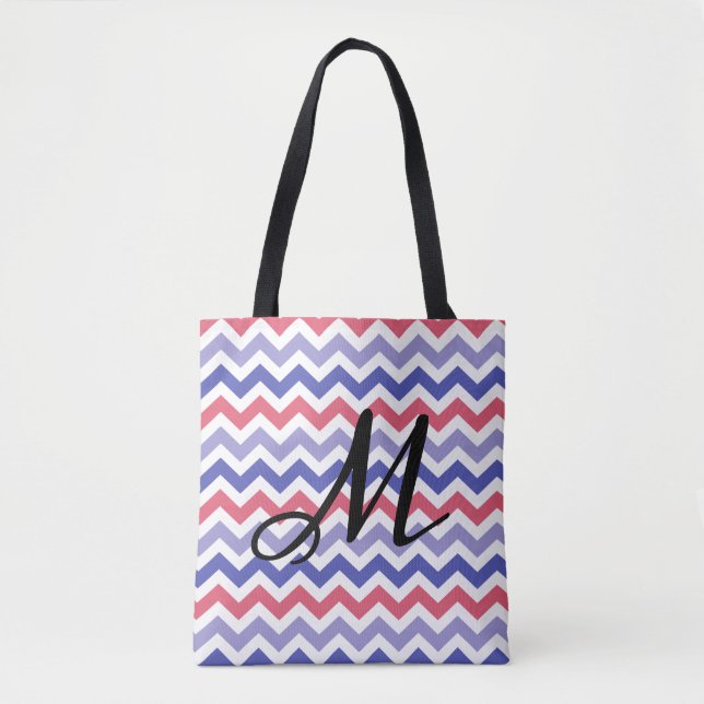 Tote Bag Motif Monogram Chevron (Devant)